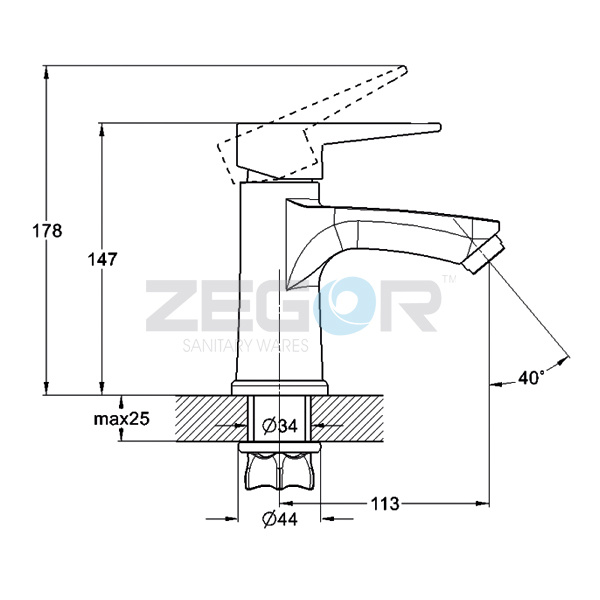 Змішувач для умивальника PUD1 Змішувач для умивальника PUD1